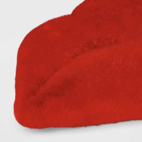 NEW Room Essentials Valentine's Day Lip Toss Plush Pillow Red 10" x 17" - Picture 7 of 7